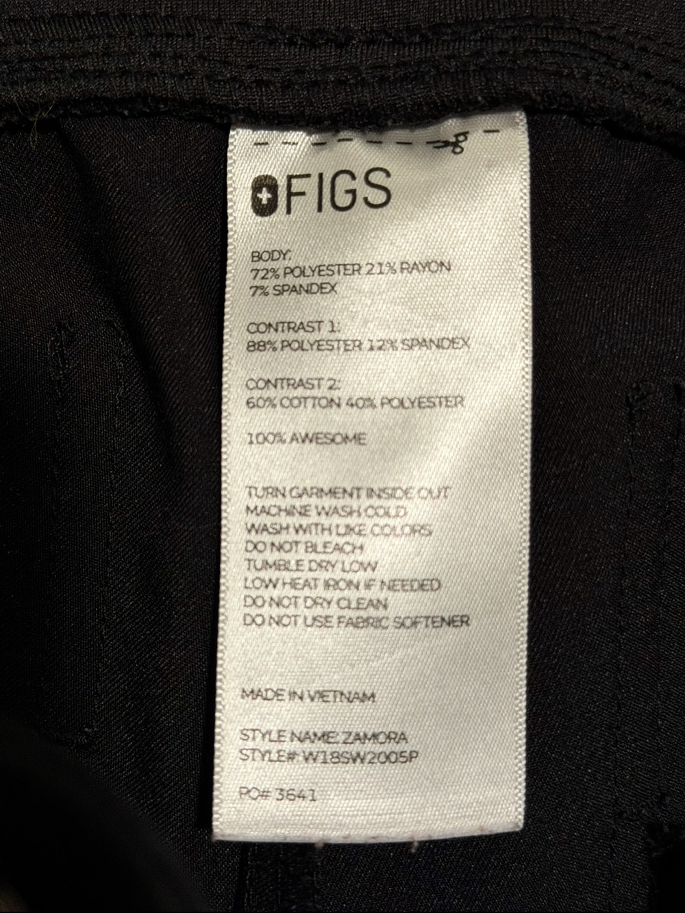 FIGS Women's Black Technical Collection Scrub Top and Bottom Set Size Small - Picture 8 of 16